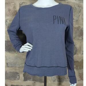 VS‎ Pink Top Blue Athletic Shirt Long Sleeve Neutral  Woman's Size Small